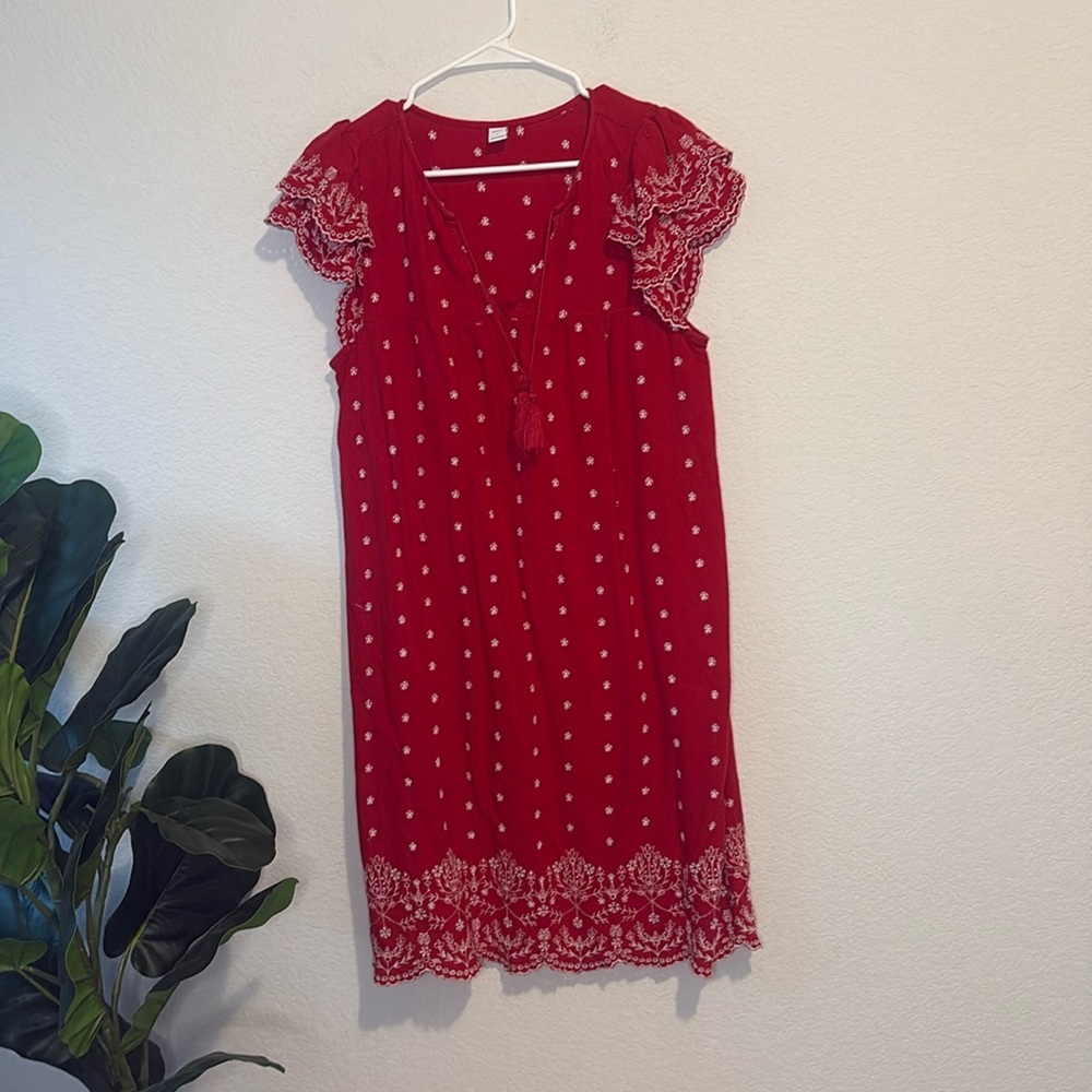 Old Navy Red Mini Dress with White Accents